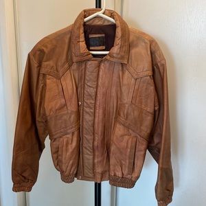 Vintage, brown leather jacket